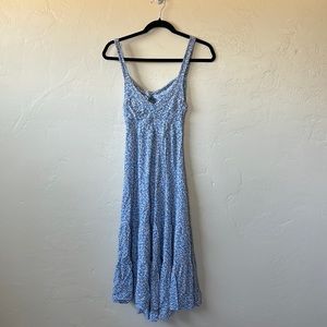 Blue flower pattern dress